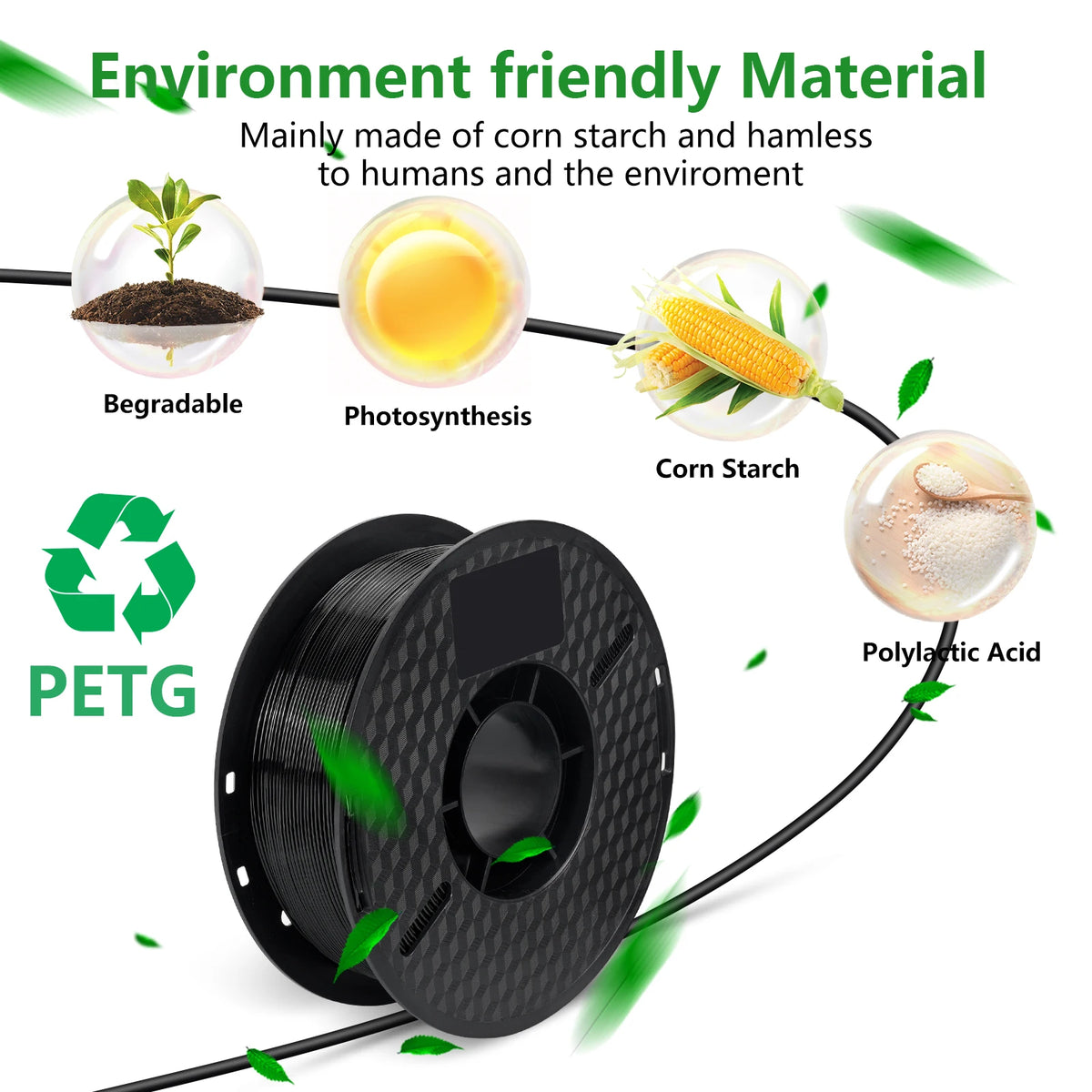 KINGROON 10KG PETG 3D Printer Filament 1.75mm – Tangle-Free, Vacuum Packed
