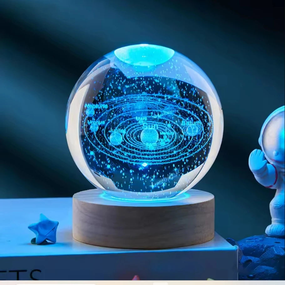 Crystal Ball 3D Atmosphere Saturn Solar System MoonPlanets Crystal Ball Glass Ball Home Decoration Valentine's Day Gift Ornam