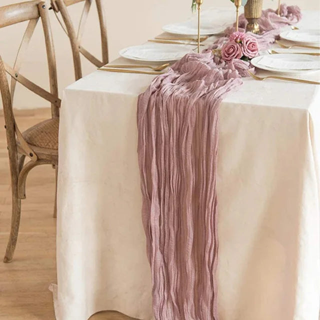 Wrinkle Cheesecloth Table Runner - Wedding & Holiday Decor