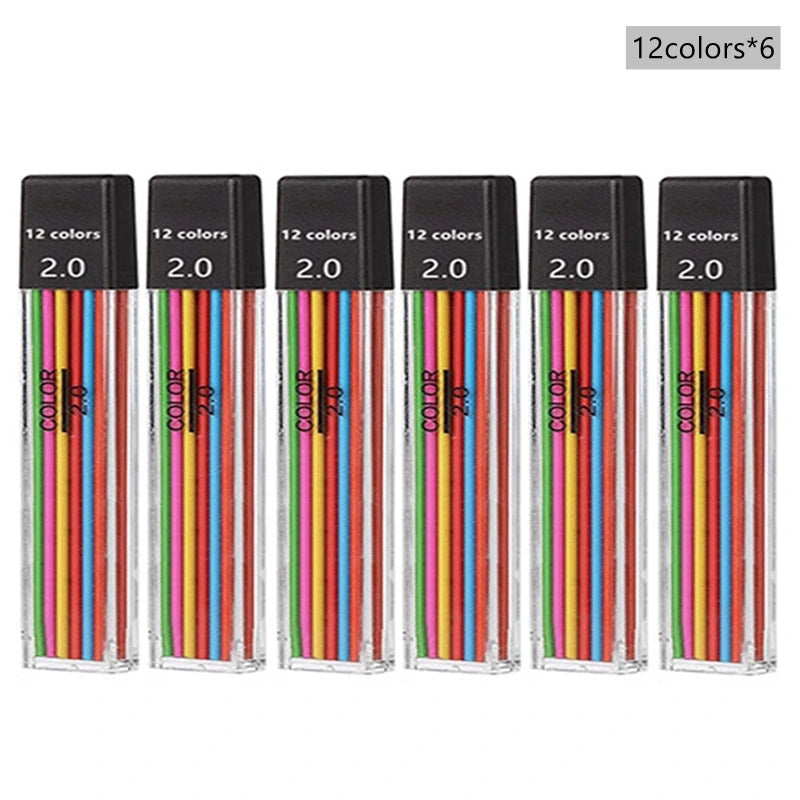 2.0mm Mechanical Pencil Set with 2B Lead Refills – Black & Colour Leads for Writing, Sketching, Drawing & Art (Pencil Sets & Refill Packs)