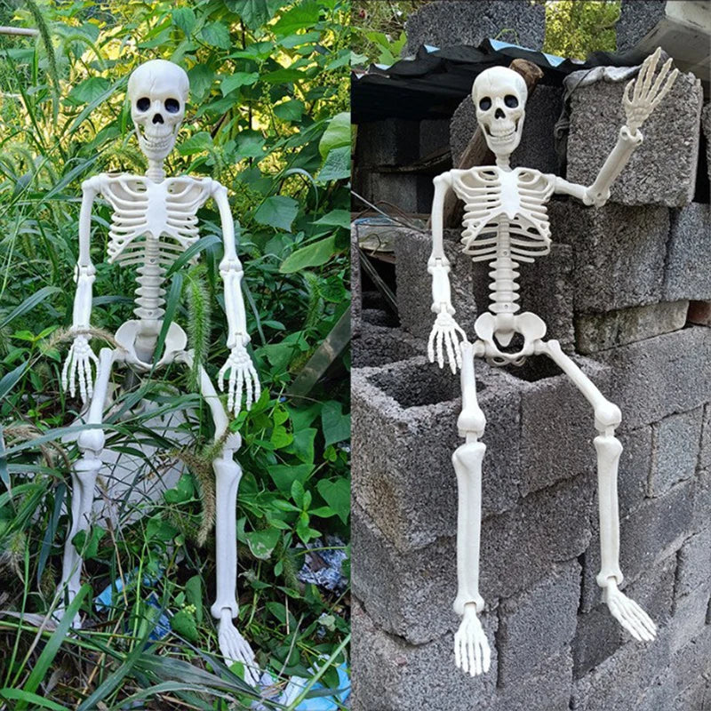 40cm Poseable Human Skeleton – Haunted House Horror Prop & Halloween Party Decoration (1 or 2 Pack, Ages 14+)