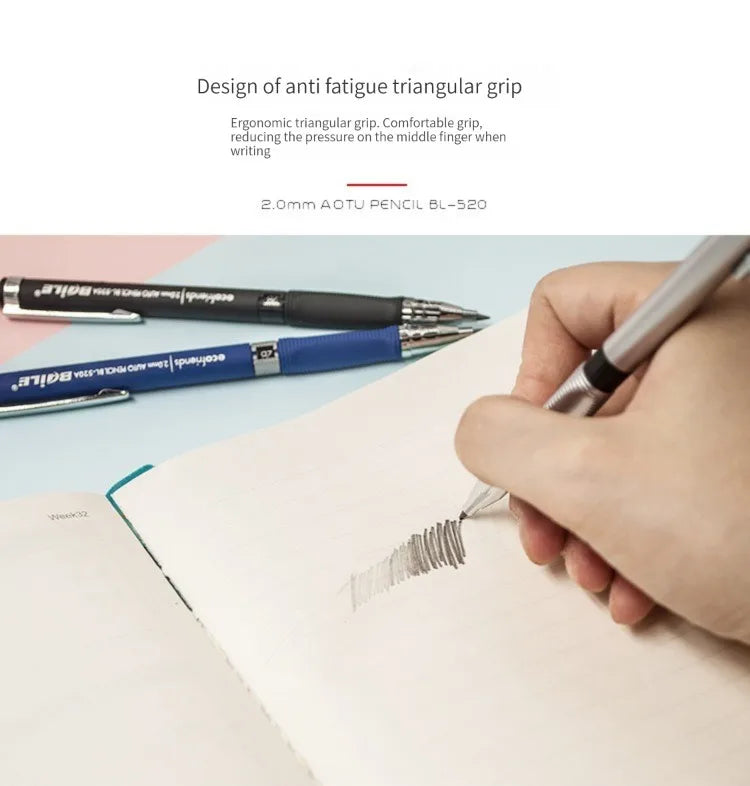 2.0mm Mechanical Pencil Set with 2B Lead Refills – Black & Colour Leads for Writing, Sketching, Drawing & Art (Pencil Sets & 