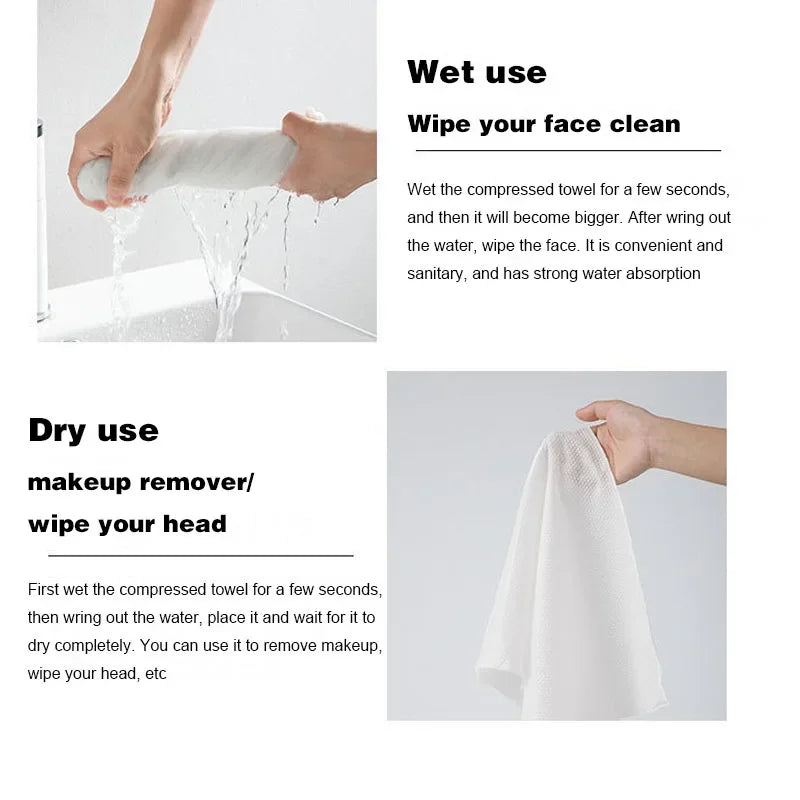 Compressed Disposable Travel Towels - Quick-Dry (10-Pack)