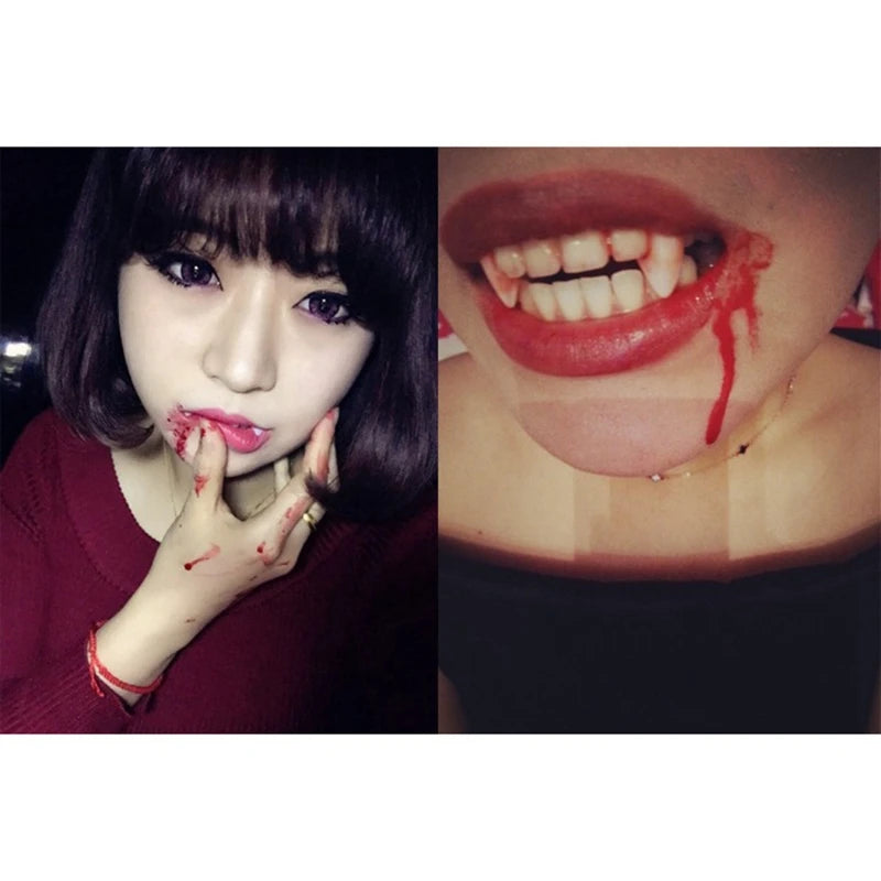 Halloween Vampire & Werewolf Fang Dentures – Fake Teeth Cosplay Prop for Adults & Kids (4 Sizes)