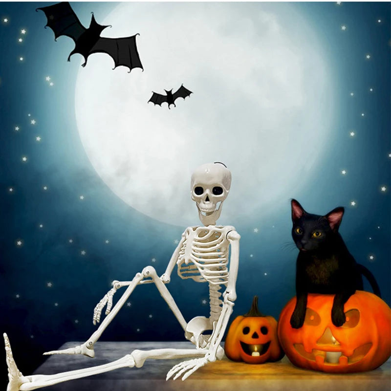 40cm Poseable Human Skeleton – Haunted House Horror Prop & Halloween Party Decoration (1 or 2 Pack, Ages 14+)