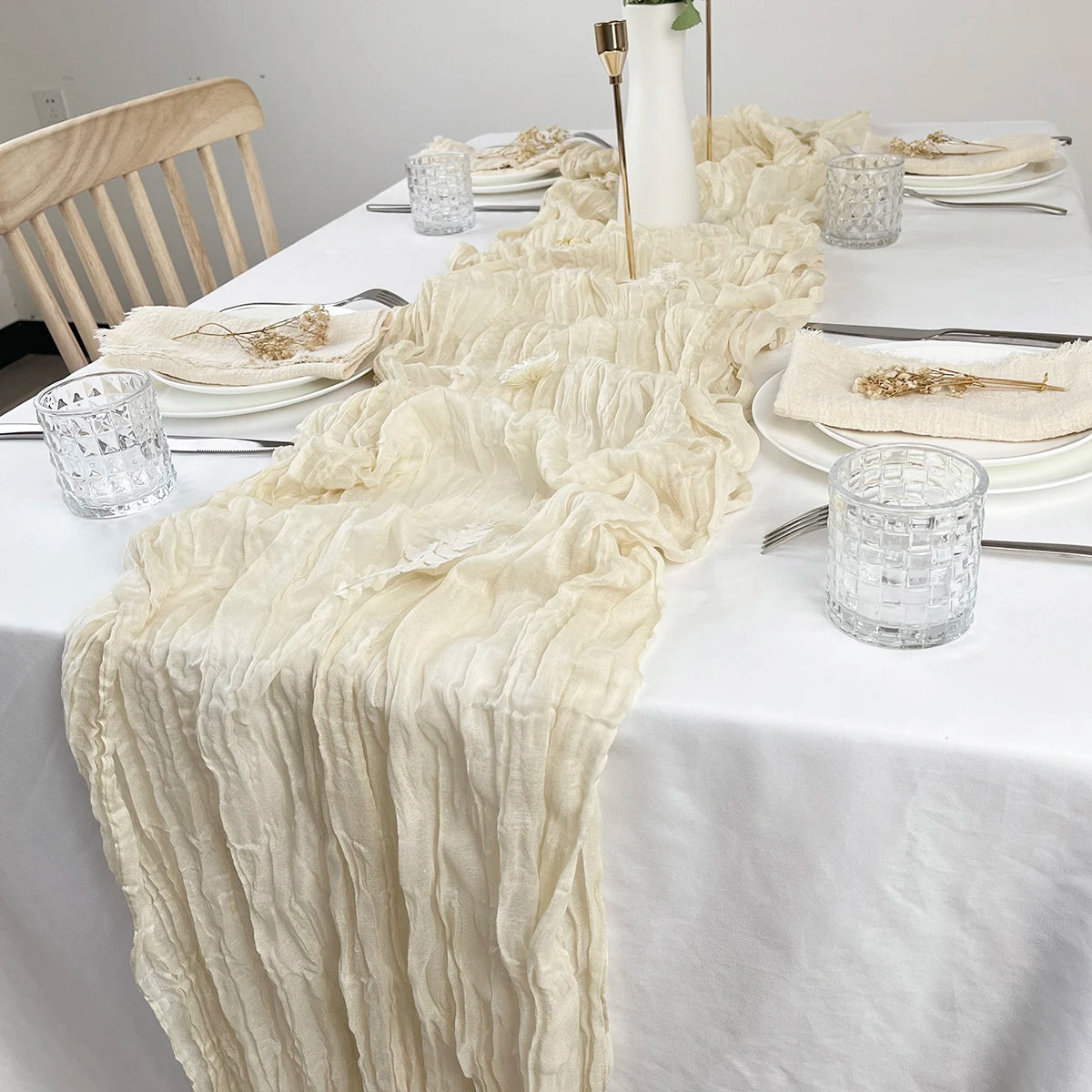 Wrinkle Cheesecloth Table Runner - Wedding & Holiday Decor