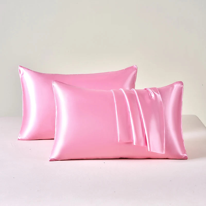 2pcs Satin Pillowcase for Skin and Hair, Satin Pillow Cases Set of 2 Soft Breathable Smooth Cooling Pillow Covers for Sleepin