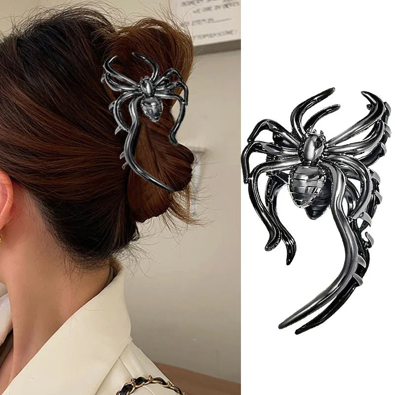 Gothic Spider Hair Claw Clips – Strong Hold Metal Shark Clamps for Halloween, Punk & Everyday Styling (24 Styles)