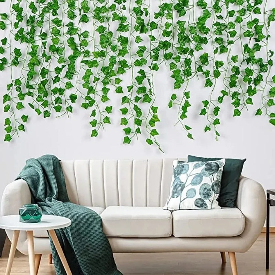 4/10M Artificial Plant Green Ivy Leaf Garland Fake Plant Creeper Hanging Vine Outdoor DIY Garden Wall Wedding Party Home Deco