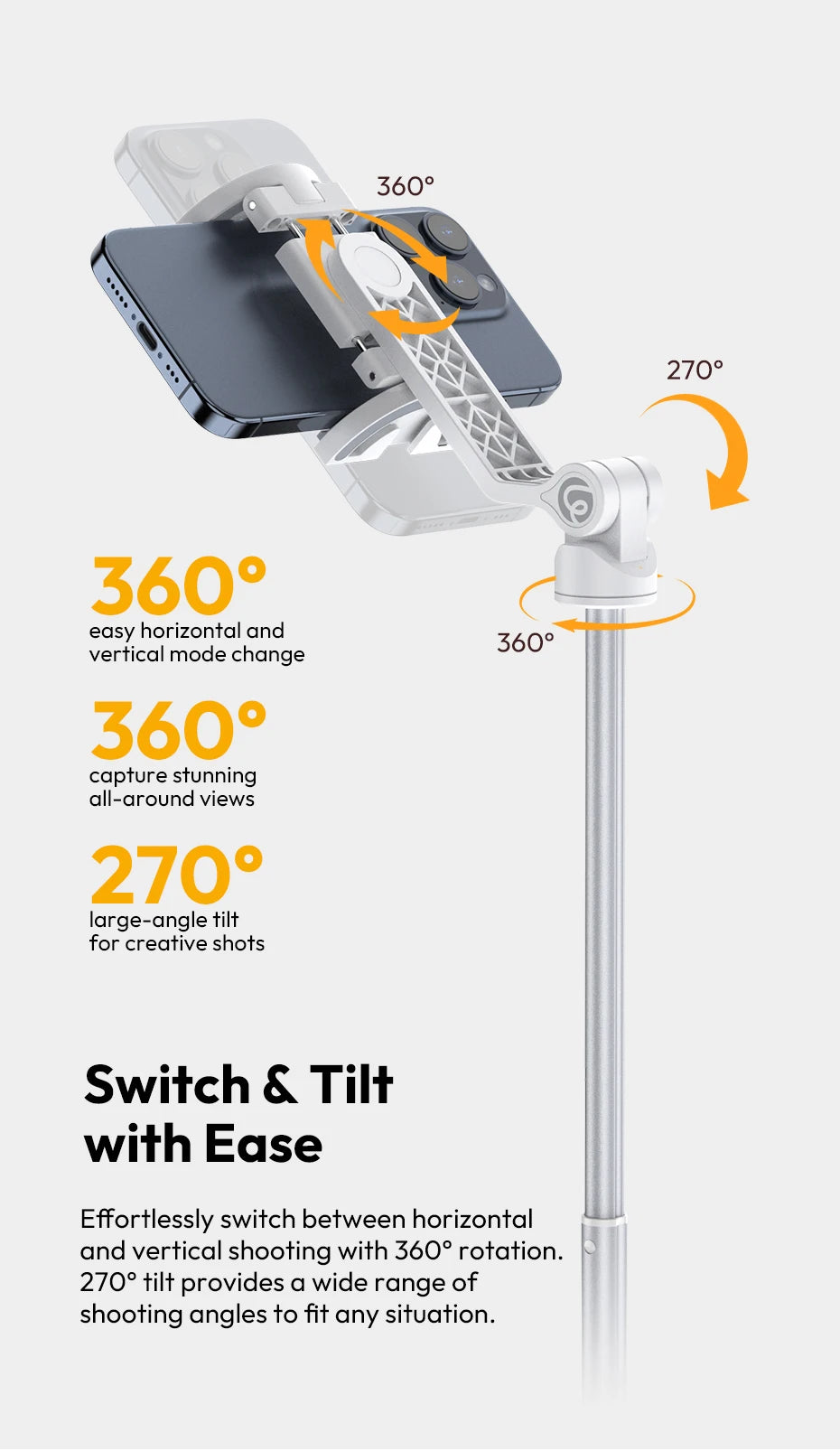 Overhead Phone Tripod with Remote