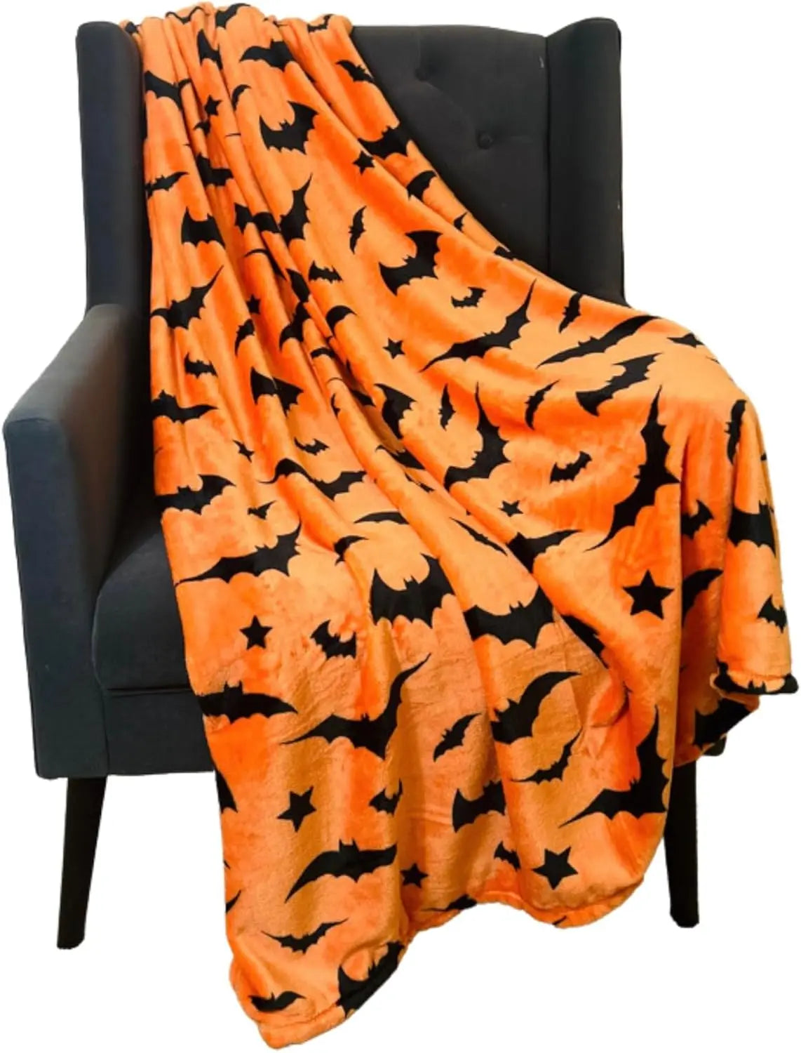 1PC Gifts Blanket Black Bats Printed Flannel Blanket Perfect for Sofa Office Bed Travel Sleep Read Relax Camping four season 