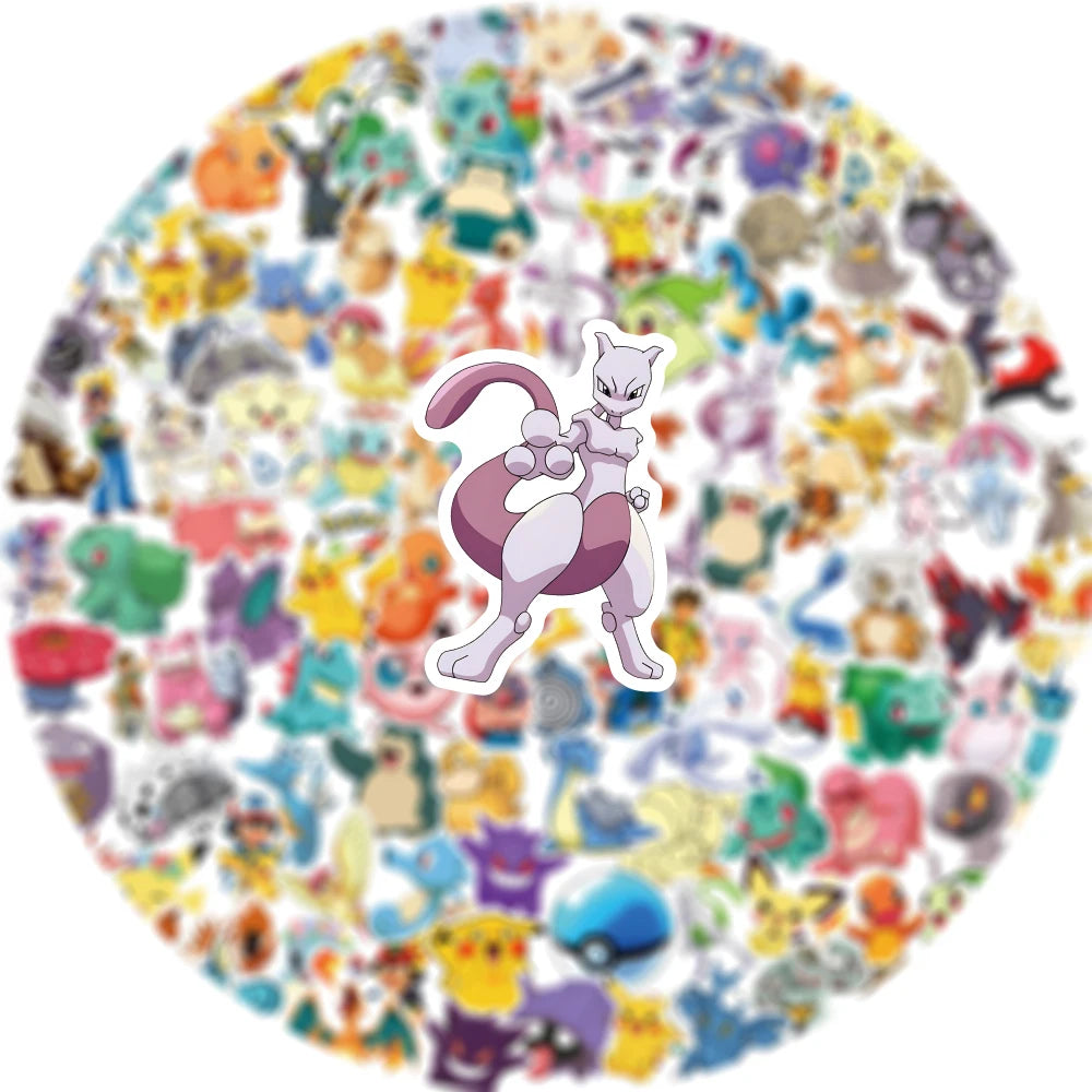 Pokémon Anime Stickers – Pikachu Kawaii Sticker Pack for Laptops, Skateboards & More
