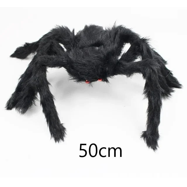 Giant Poseable Plush Spider – Halloween Decoration & Prank Prop for Indoor & Outdoor Haunted House (8 Sizes: 30cm–200cm)