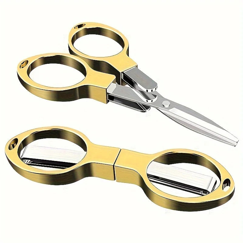 Folding Retractable Stainless Steel Scissors – Portable Travel & Everyday Craft Scissors in Rose Gold, Silver, Gold or Black