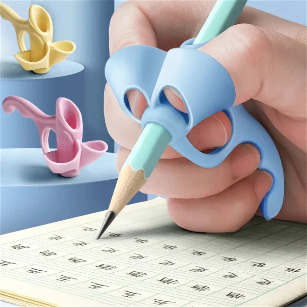 4-Pack Ergonomic Pen Grip Correctors – Five-Finger Posture Trainer for Kids Learning to Write (Mixed Colours)