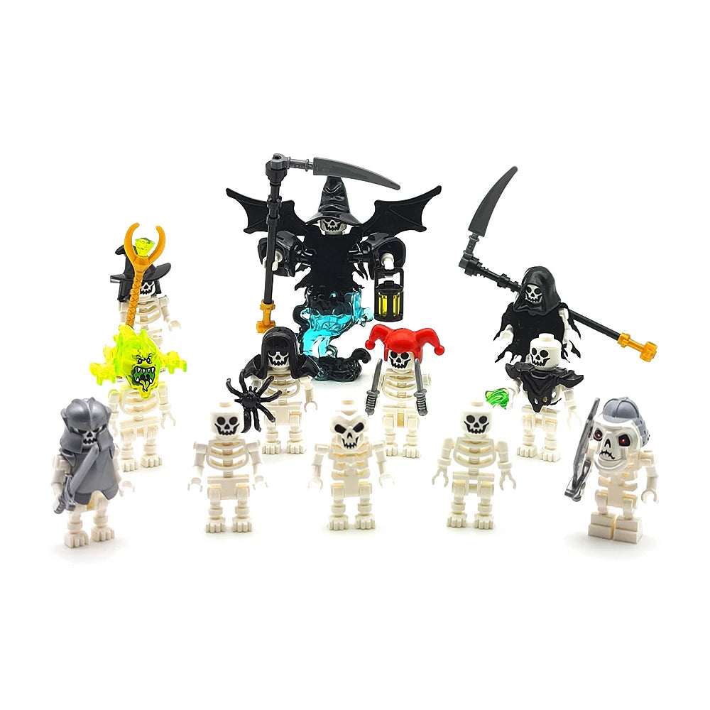 MOC Halloween Skeleton Army Mini Figure Building Blocks – DIY Toy Character & Ornament