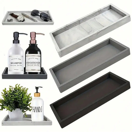 Soft silicone bathroom jewelry tray on a dressing table