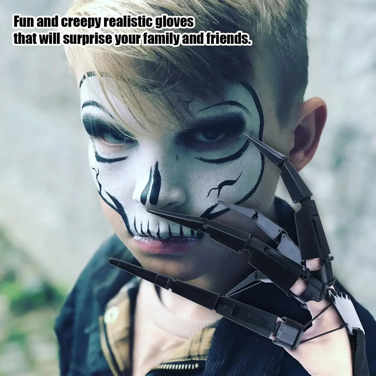 Articulated Skeleton Ghost Claw Finger Extensions – Realistic Horror Halloween Cosplay Prop (Left, Right or Pair, One Size)