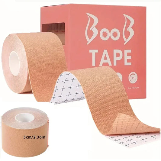 Elastic Breast Lifting Tape – Invisible Skin-Tone Boob Tape, Breathable & Traceless, Anti-Sag Support for Strapless & Low-Cut