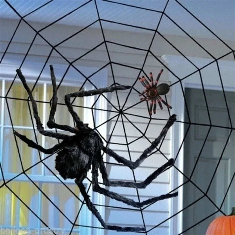 Giant Poseable Plush Spider – Halloween Decoration & Prank Prop for Indoor & Outdoor Haunted House (8 Sizes: 30cm–200cm)