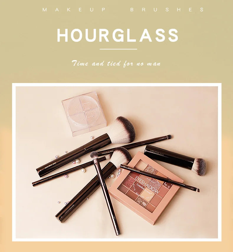 Hourglass Makeup Brush Set – Powder, Foundation, Concealer, Blush, Bronzer & Eyeshadow