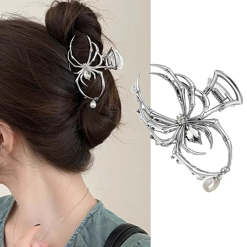 Gothic Spider Hair Claw Clips – Strong Hold Metal Shark Clamps for Halloween, Punk & Everyday Styling (24 Styles)