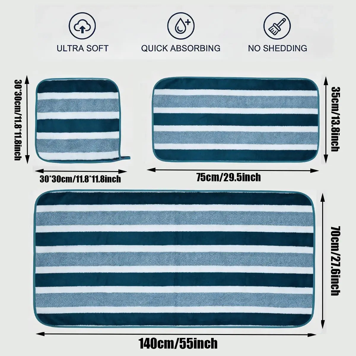 18-Piece Luxury Bath Towel Set - Quick-Dry & Ultra-Soft