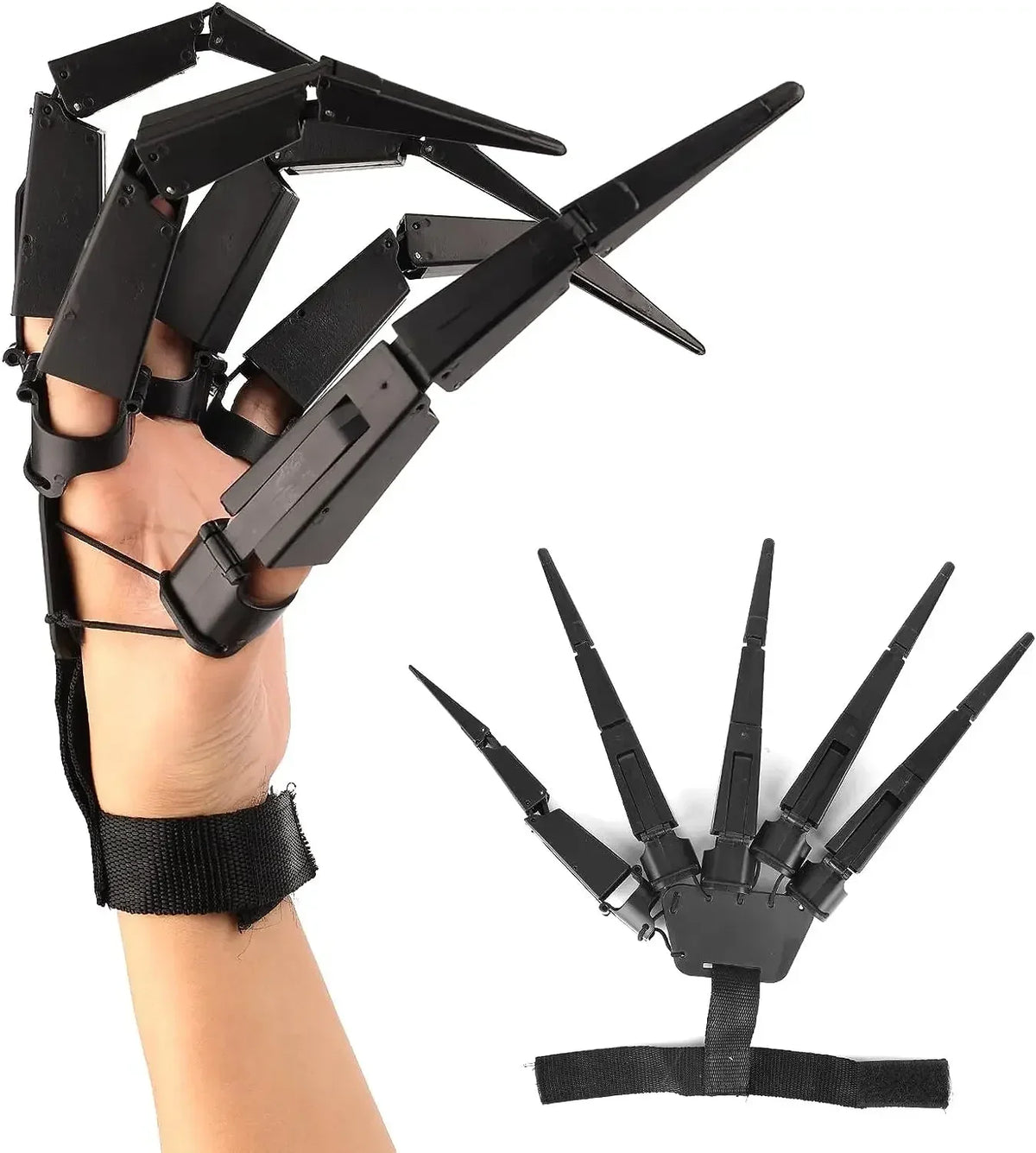 Articulated Skeleton Ghost Claw Finger Extensions – Realistic Horror Halloween Cosplay Prop (Left, Right or Pair, One Size)