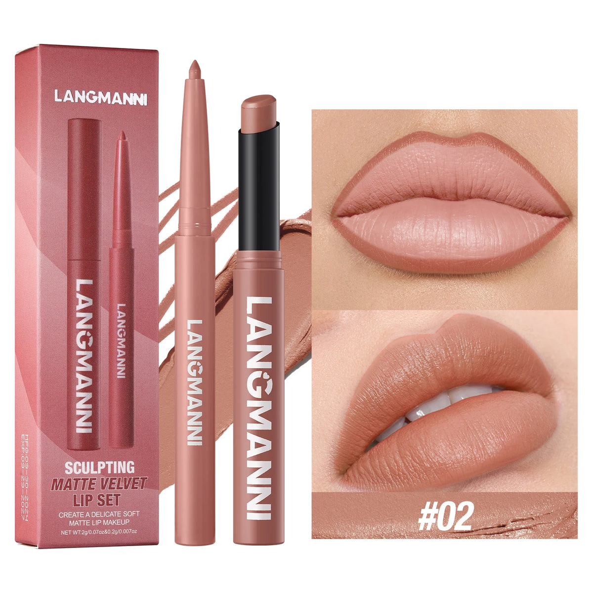 2-in-1 Waterproof Lipliner & Lipstick Pen – Long-Lasting Velvet Lip Color