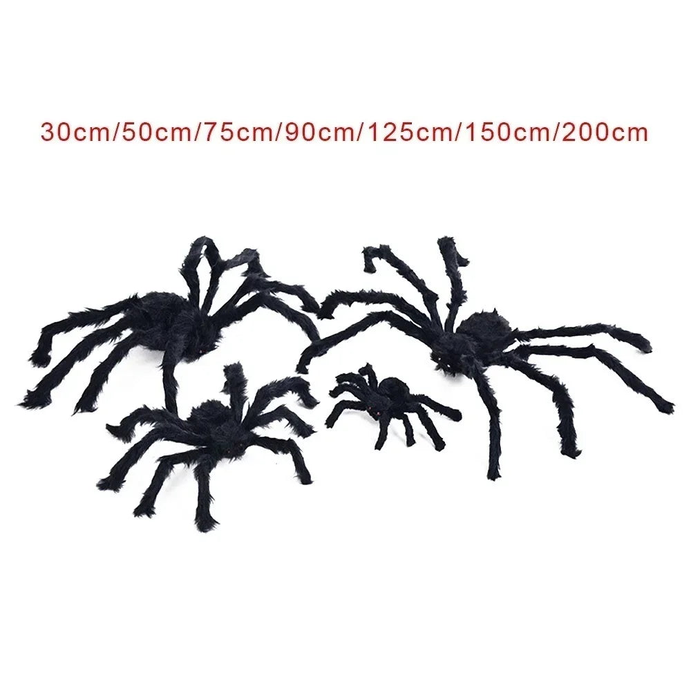 Giant Poseable Plush Spider – Halloween Decoration & Prank Prop for Indoor & Outdoor Haunted House (8 Sizes: 30cm–200cm)