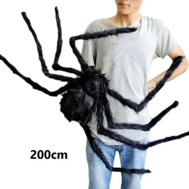 Giant Poseable Plush Spider – Halloween Decoration & Prank Prop for Indoor & Outdoor Haunted House (8 Sizes: 30cm–200cm)