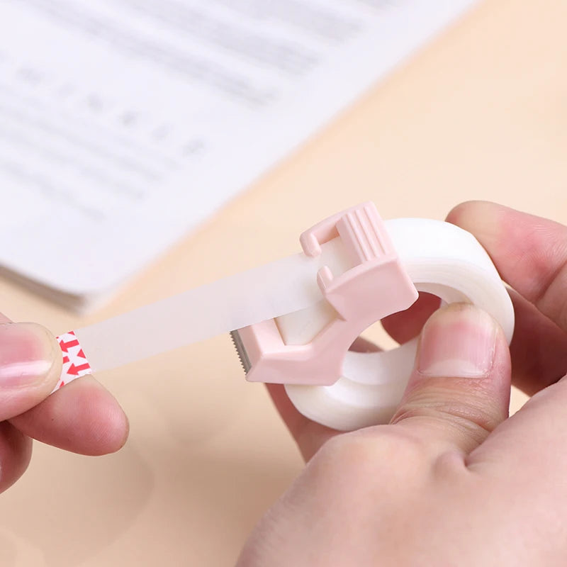 Plastic Correction Tape Dispenser with Built-In Cutter – Writable Invisible Adhesive Tape for School, Office & Stationery (Co