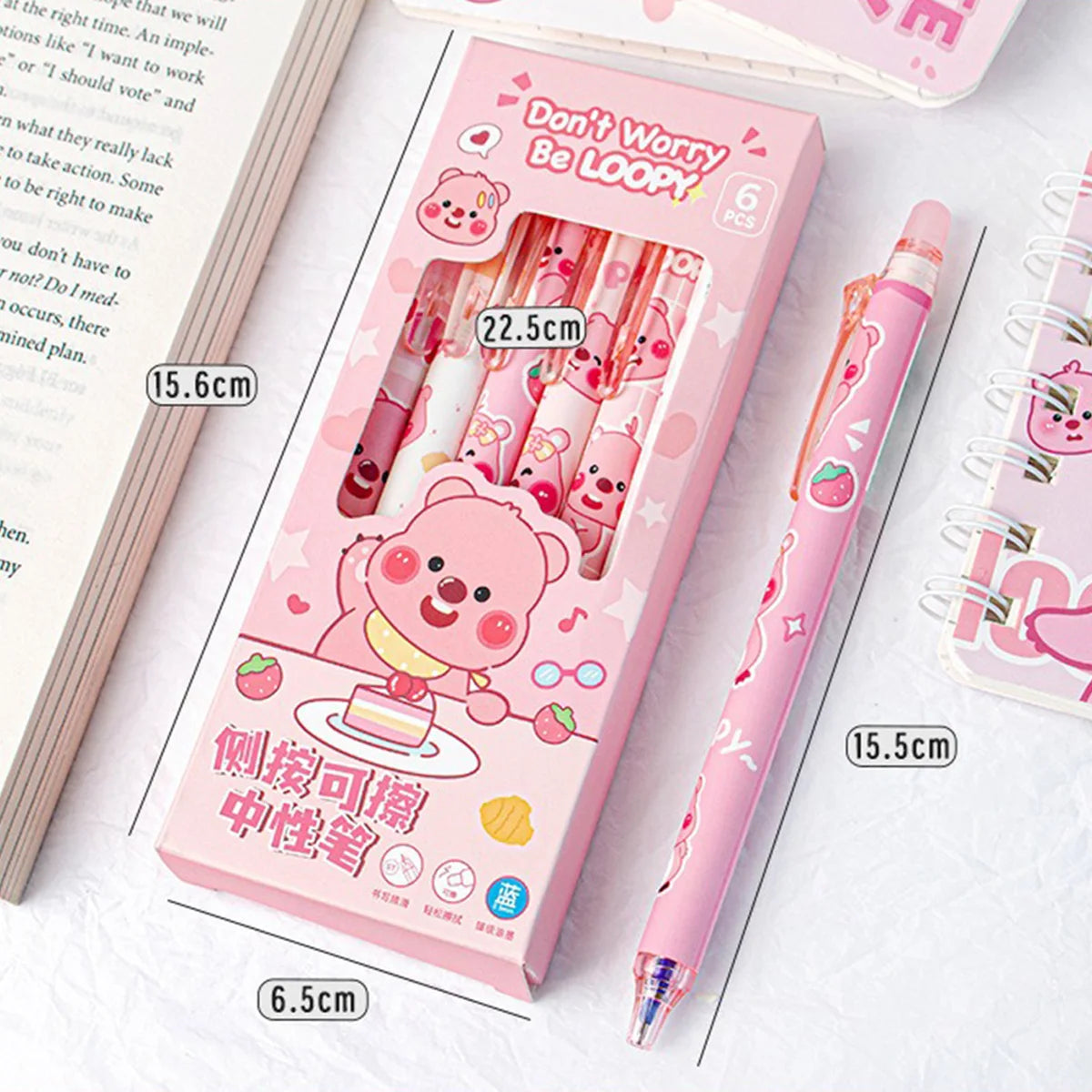 Capybara Erasable Refillable Gel Pens – Smudge-Free 0.5mm Cute Animal Stationery for Students & Office (5- or 6-Pack)