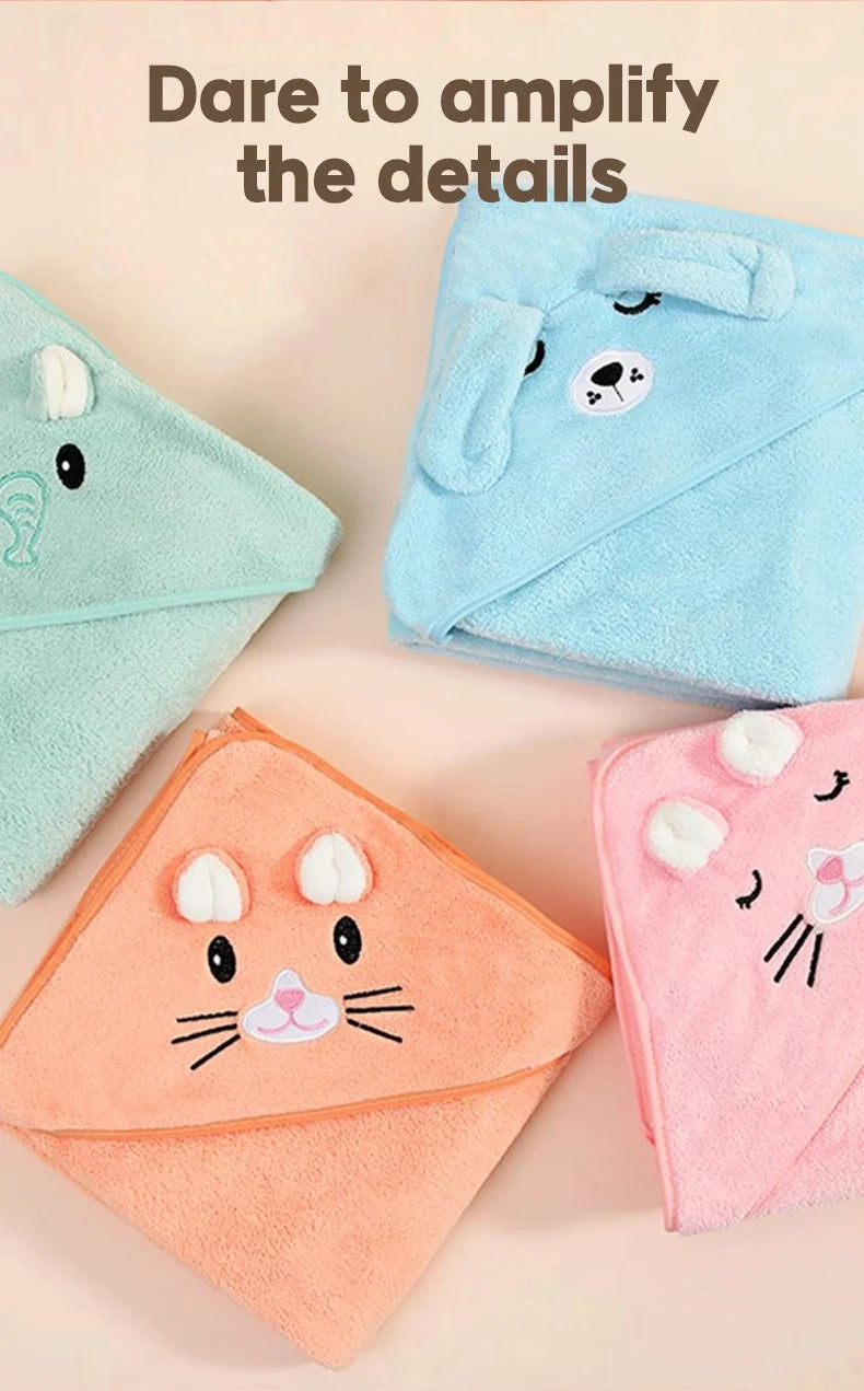 Soft Baby Bath Towel & Swaddle Wrap - Absorbent Newborn Blanket