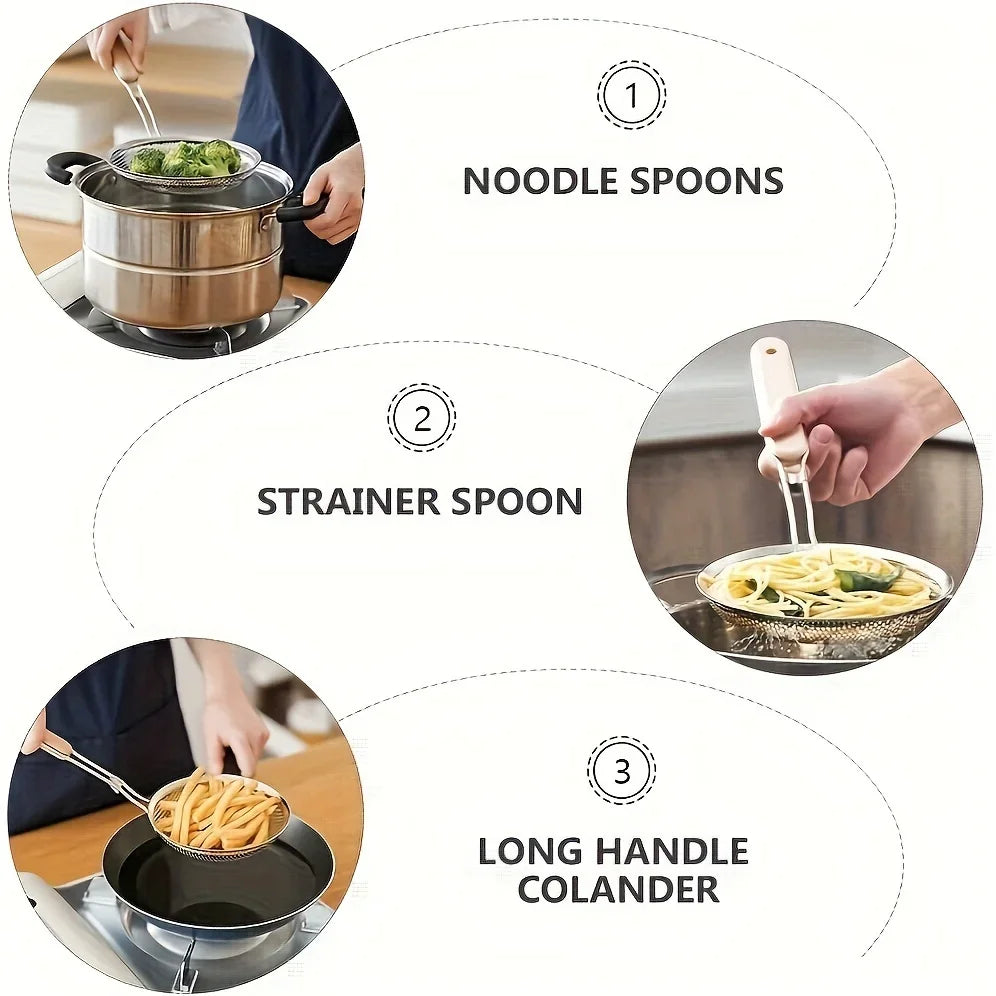 Stainless Steel Egg Beater & Skimmer Spoon Set