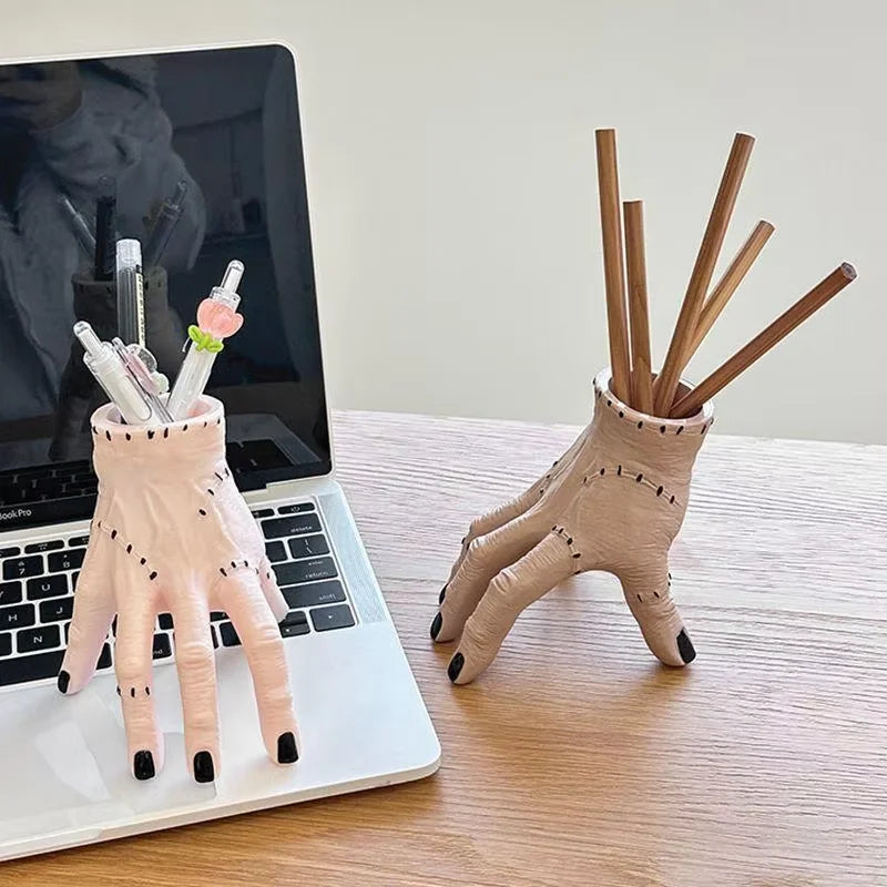 Scary Horror Palm Sculpture – Halloween Desk Pen Holder & Succulent Planter Ornament (2 Styles)