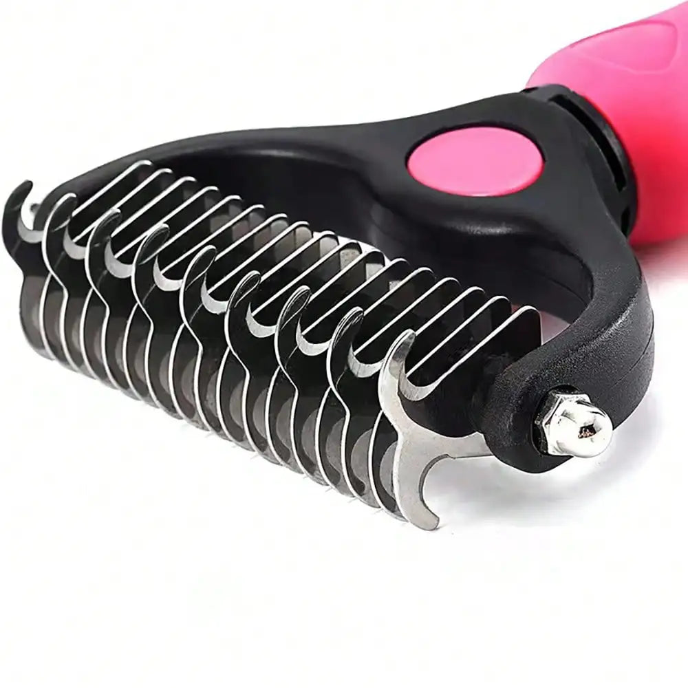 Pet Detangling Comb & Thinning Brush – Double-Sided Stainless Steel Grooming Tool for Cats & Dogs