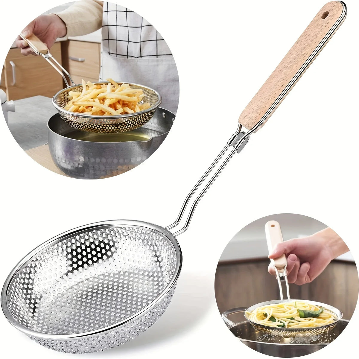Stainless Steel Egg Beater & Skimmer Spoon Set