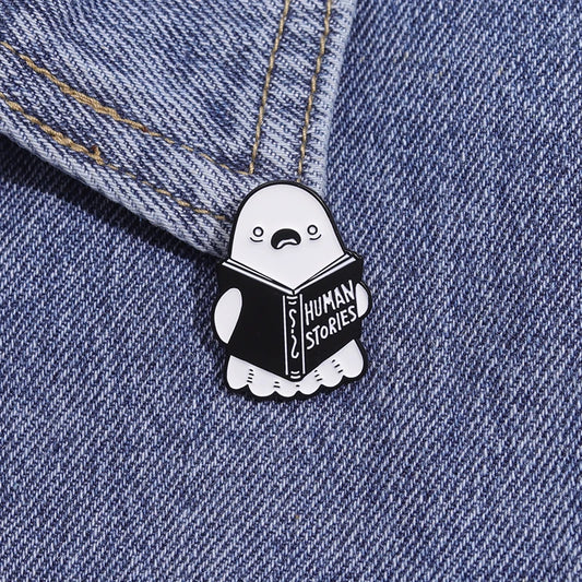 Cartoon Ghost Boo Enamel Pin Brooch – Halloween Lapel Badge for Backpacks, Jackets & Clothes | Gift for Kids & Friends