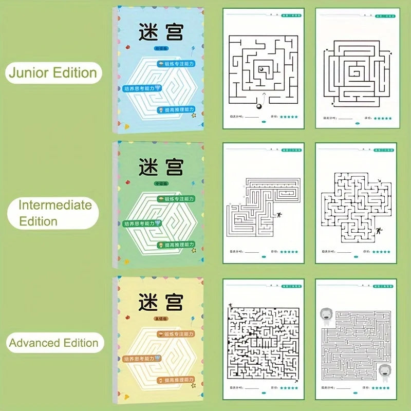 Children's Maze Game Book – 32 Pages of Focus & Brain Training for Ages 3–12