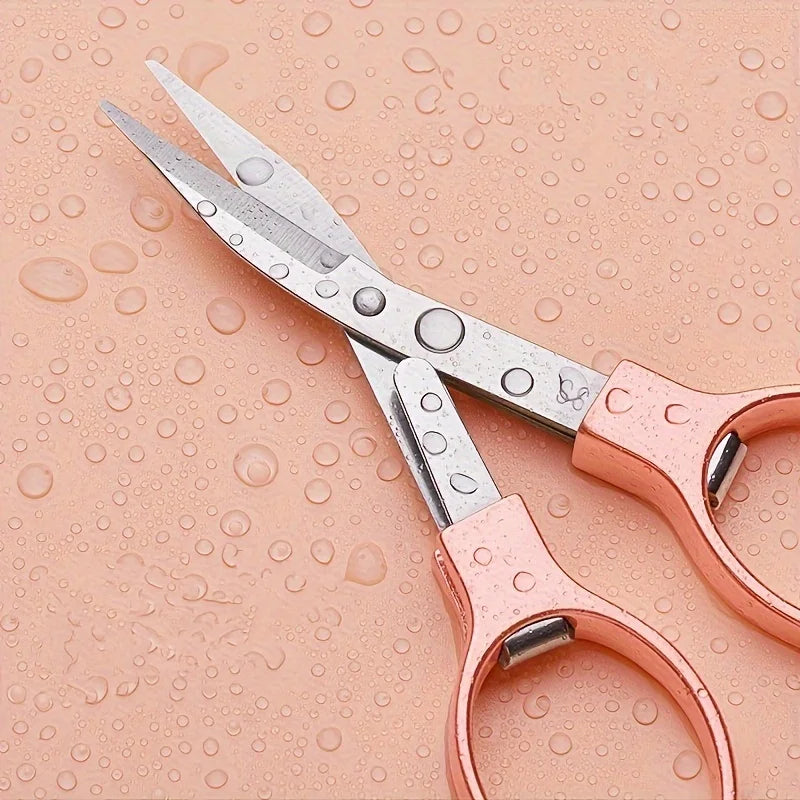 Folding Retractable Stainless Steel Scissors – Portable Travel & Everyday Craft Scissors in Rose Gold, Silver, Gold or Black