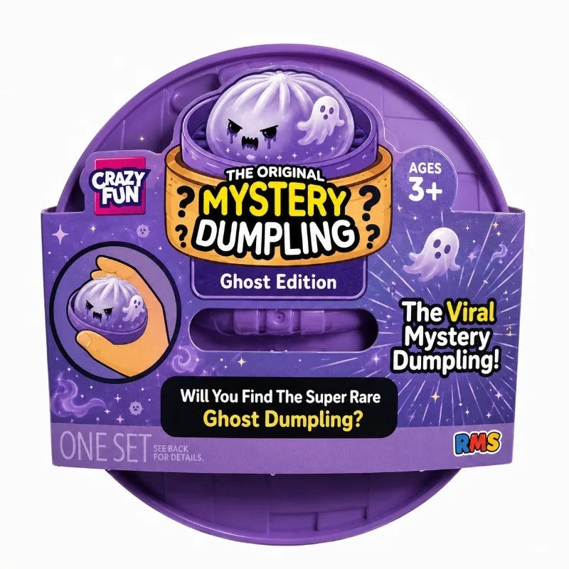 Glitter Halloween Ghost Dumpling Squishy – Slow-Rise Silicone Stress Relief Toy for ASMR & Halloween Gifting