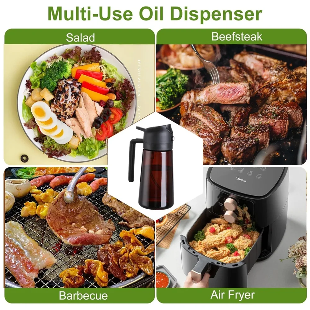 Glass Olive Oil Dispenser Bottle with Pourers & Drip-Free Spout