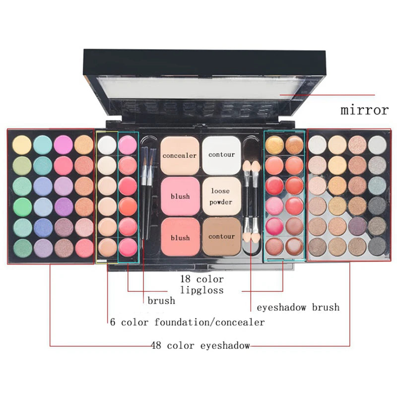 Glitter Eyeshadow Palette – 40, 74 & 78 Color Shimmer & Matte Eye Sets