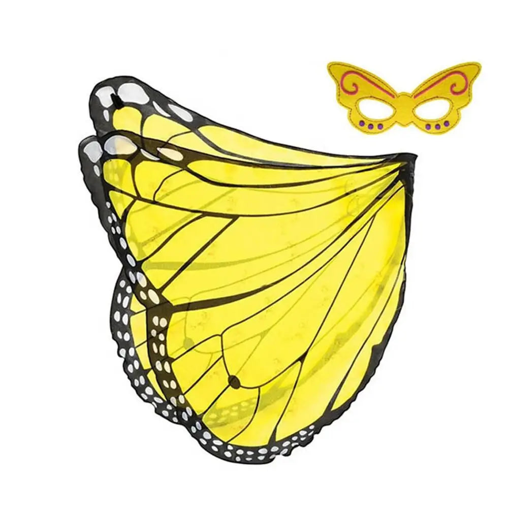 Kids Butterfly & Angel Wings Shawl Cape – Fairy Elf Costume for Halloween, Cosplay, Dance & Stage Performance (Multiple Colors)