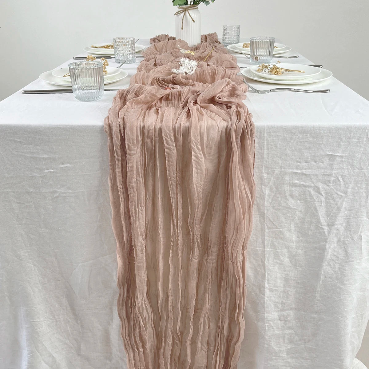 Wrinkle Cheesecloth Table Runner - Wedding & Holiday Decor