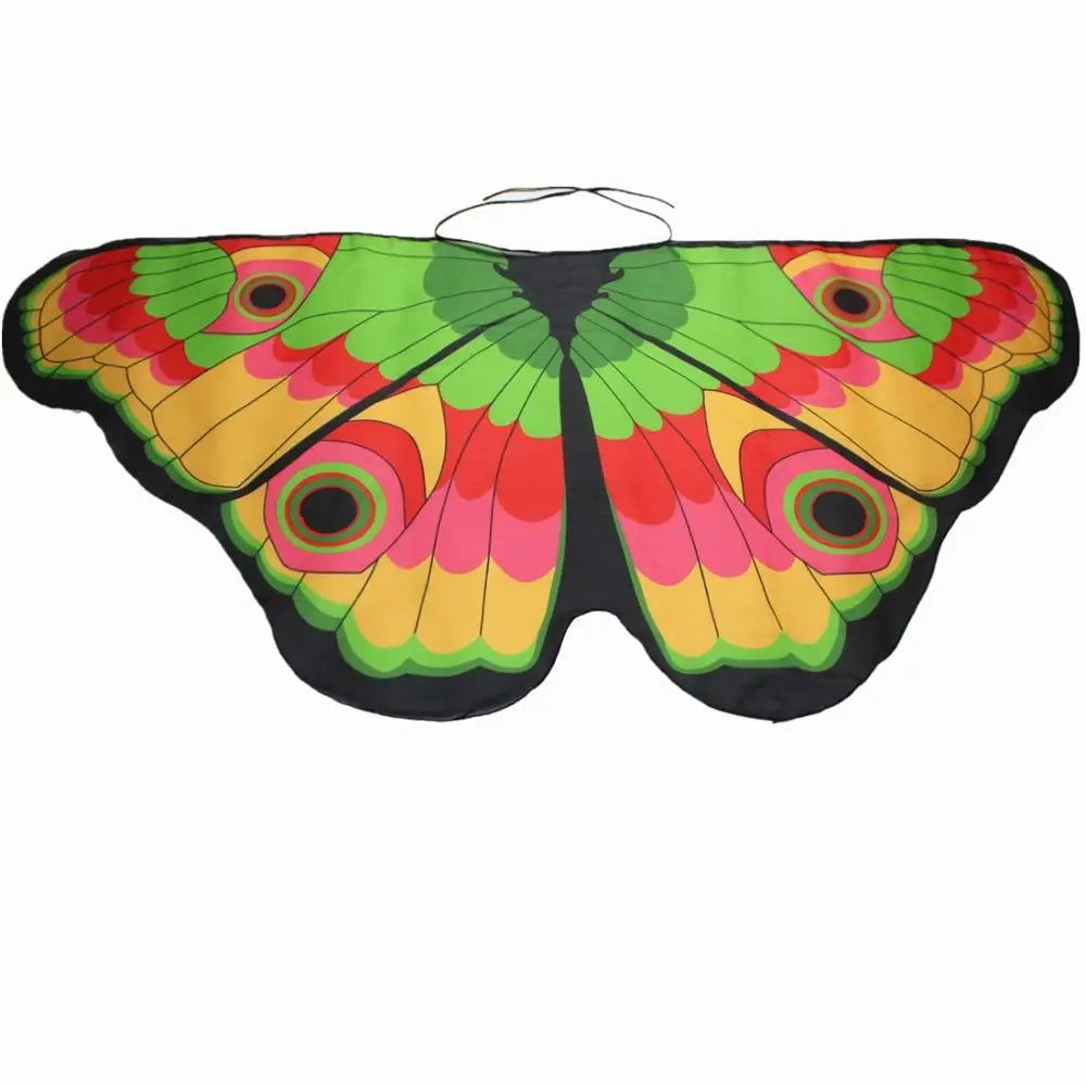 Kids Butterfly & Angel Wings Shawl Cape – Fairy Elf Costume for Halloween, Cosplay, Dance & Stage Performance (Multiple Colors)
