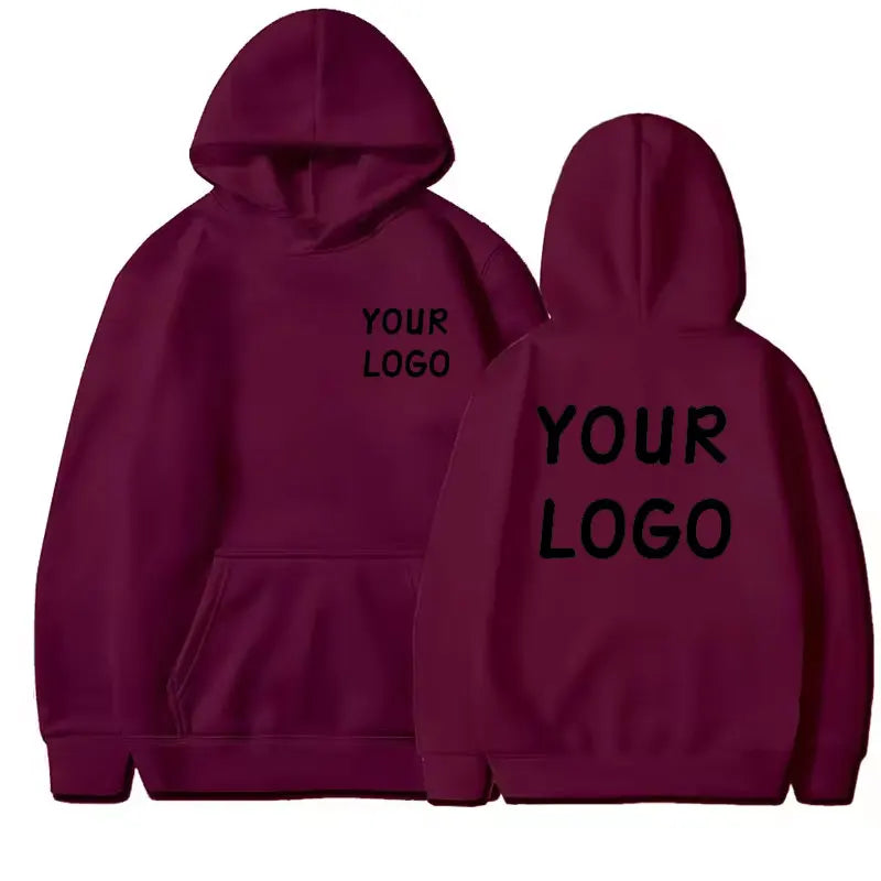 DIY Custom Your Brand LOGO Men Women Casual Hoodie Top Solid Color Pullover Street Personality Sweatshirt Custom Gifts