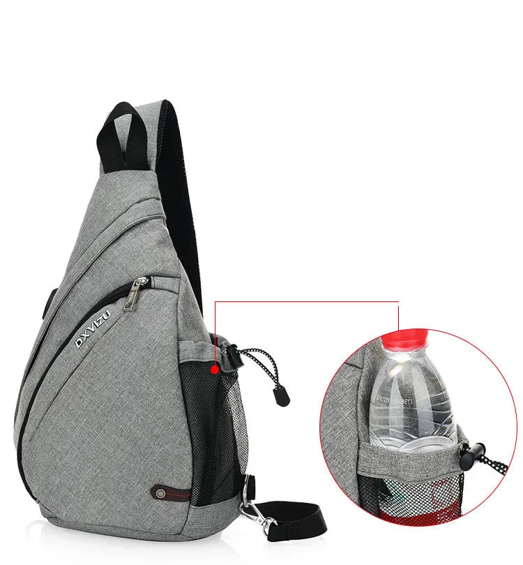 Unisex Sling Chest Bag with USB Charging Port – Crossbody Travel & Sports Bag