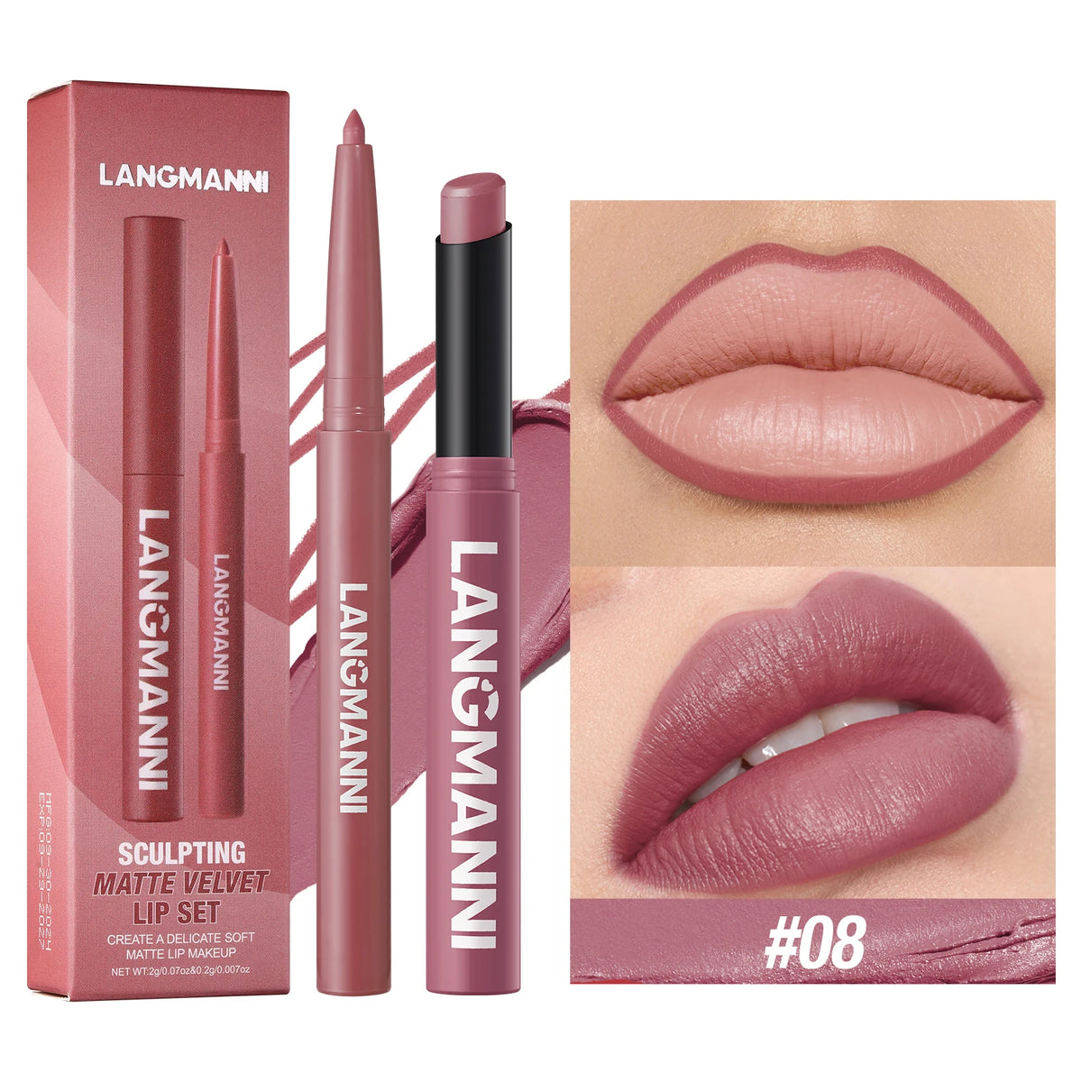 2-in-1 Waterproof Lipliner & Lipstick Pen – Long-Lasting Velvet Lip Color